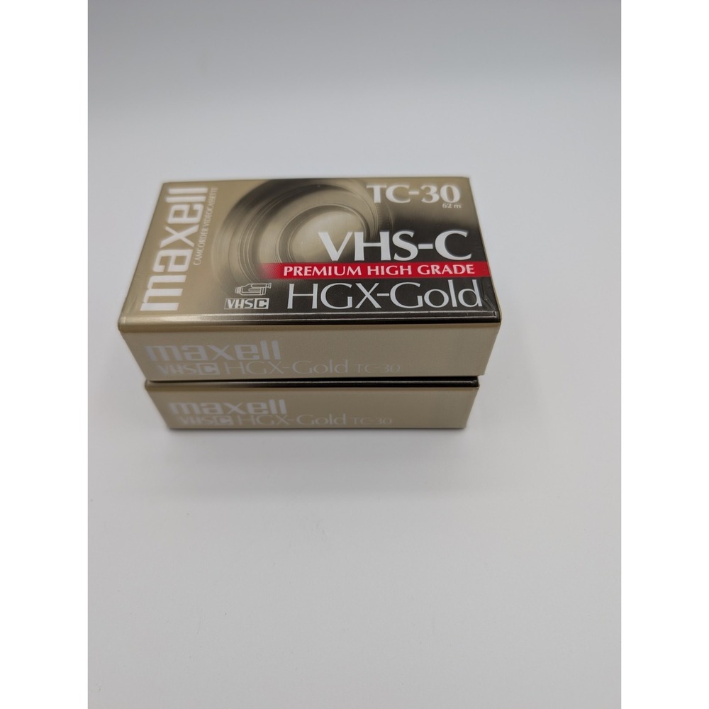 2 PACK Maxell Camcorder Video Tapes VHS-C TC-30 HGX Gold Premium High Grade - Picture 3 of 5